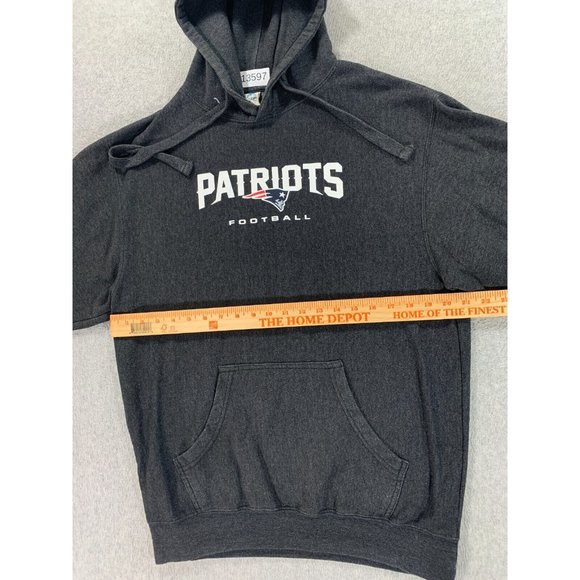 New England Patriots Cotton Blend Football Hoodie Sweatshirt (Men's Medium) Gray - Picture 8 of 12